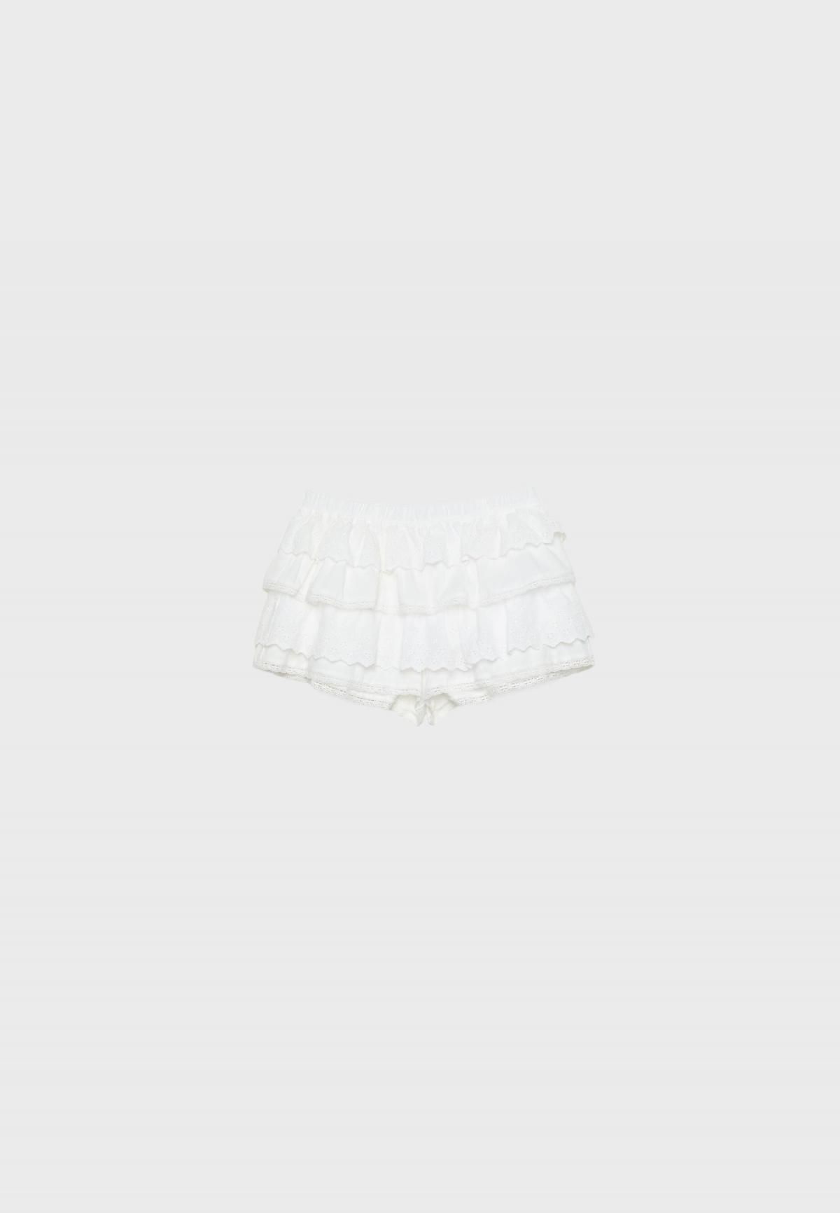 스트라디바리우스 러플 자수 레이스 화이트 쇼츠 8424/260 WHITE - 상세 이미지 2