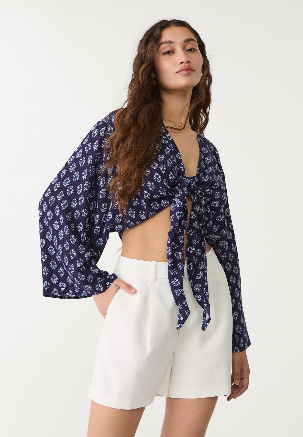 스트라디바리우스 하이웨이스트 테크니컬 다트 반바지 1394/563 ECRU - 상세 이미지 4