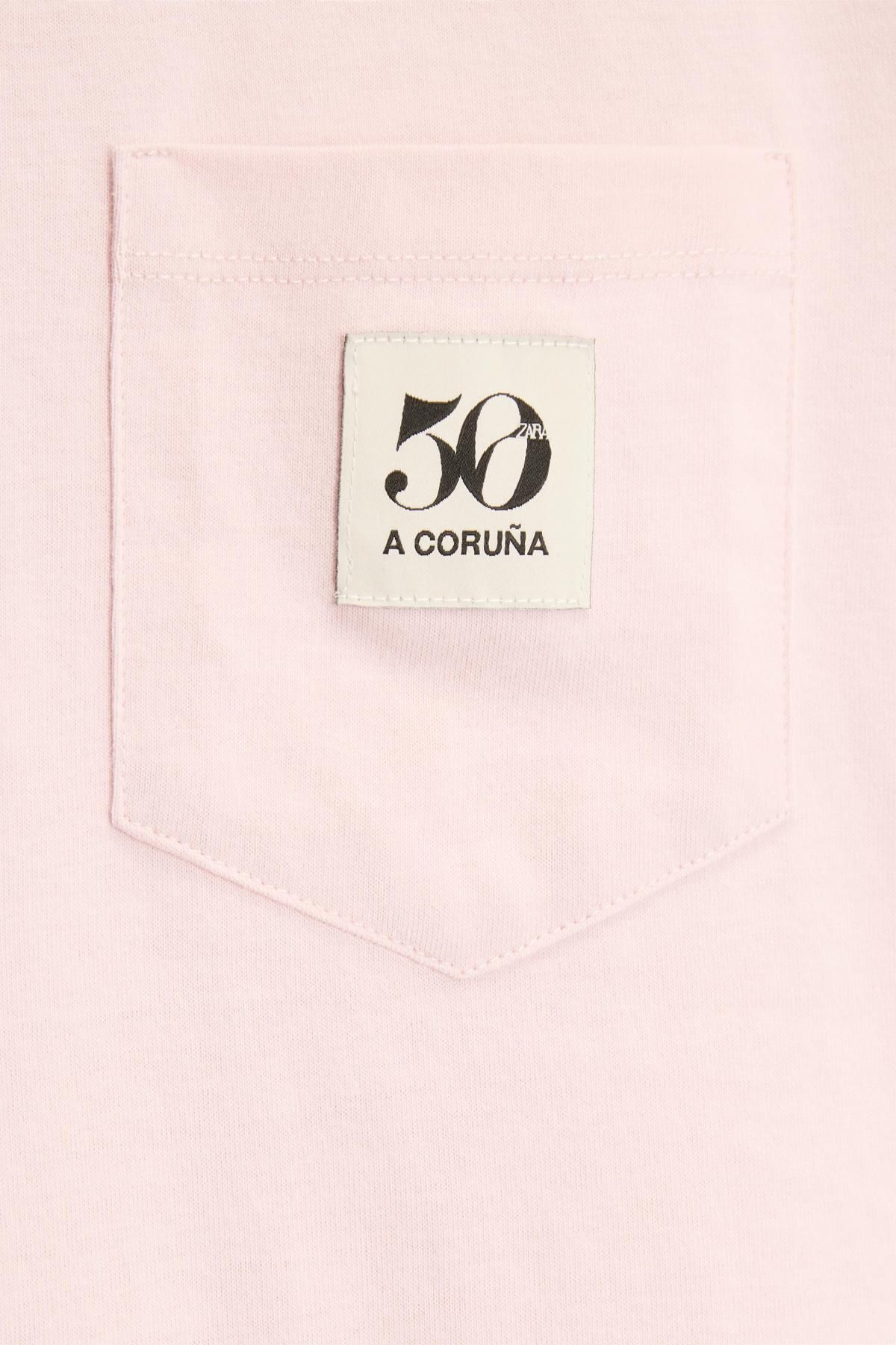 자라 패치포켓 라운드넥 코튼 반팔 티셔츠 0085/011 PALE PINK - 상세 이미지 3