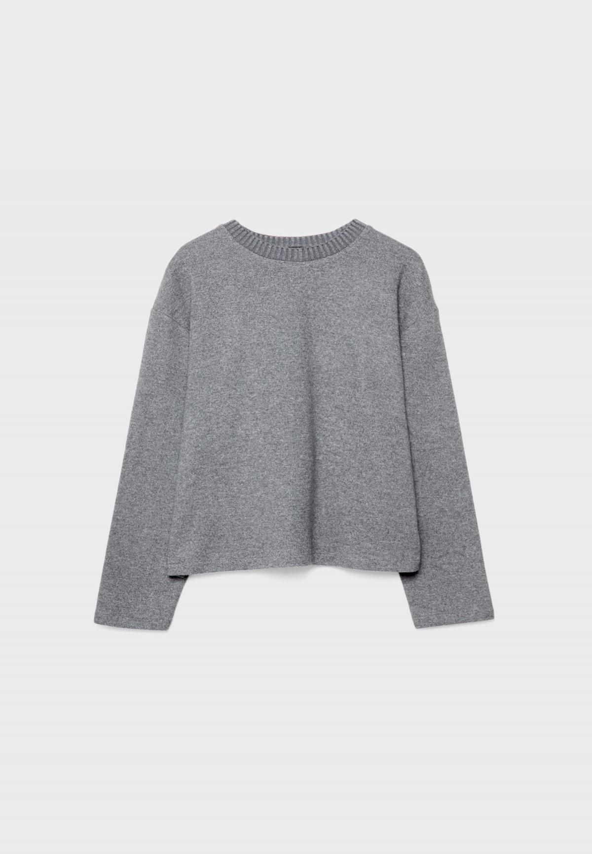 스트라디바리우스 미니멀 소프트터치 라운드넥 니트 긴팔 티셔츠 6535/501 DARK GREY - 메인 이미지