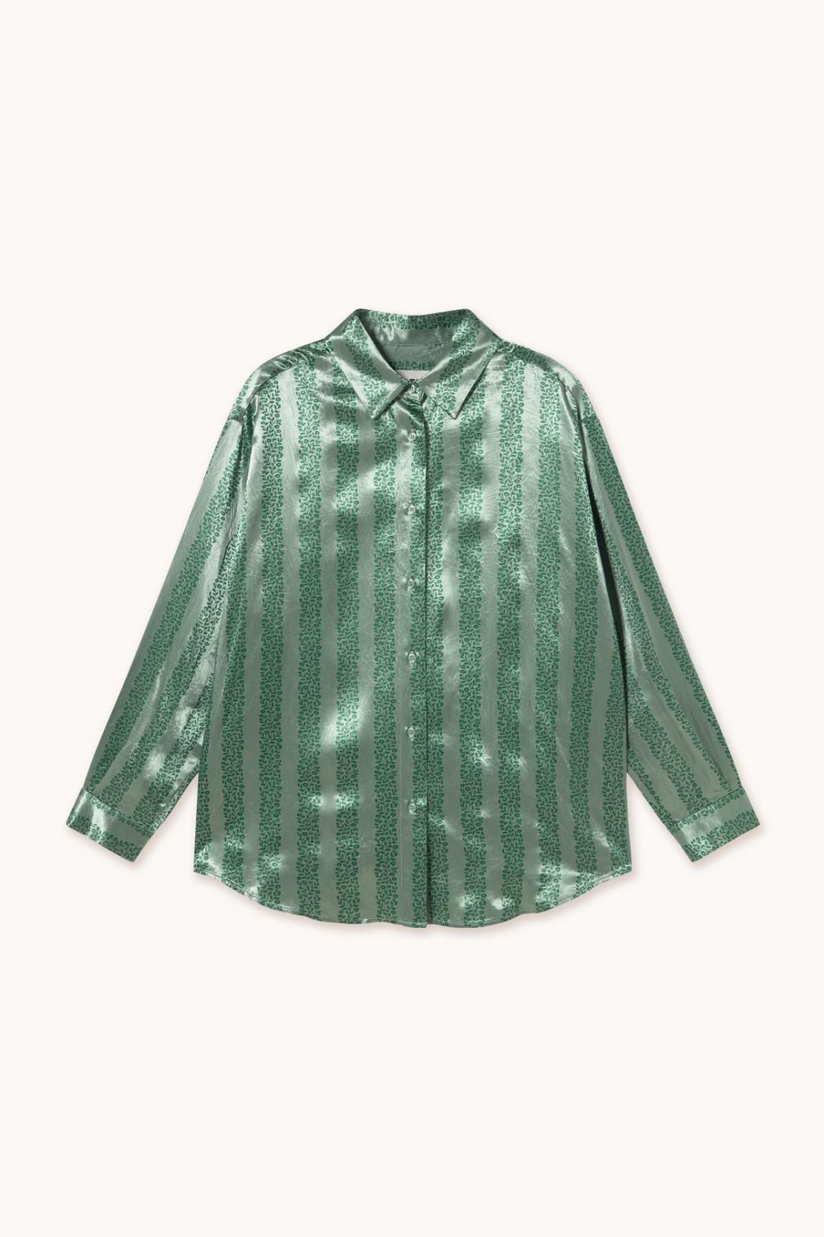 타이니코튼 샤이니 새틴 스트라이프 긴팔 셔츠 CAMISA FLOWERS SS25-697R22 ONE COLOR - 메인 이미지