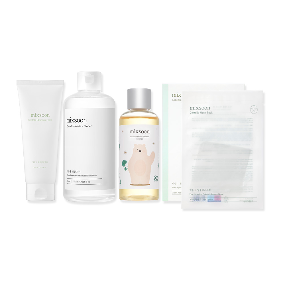 믹순 병풀 라인 베스트 4종 세트 (클렌징 폼 150ml, 토너 300ml, 에센스 100ml, 마스크팩 5매) - 상품 이미지