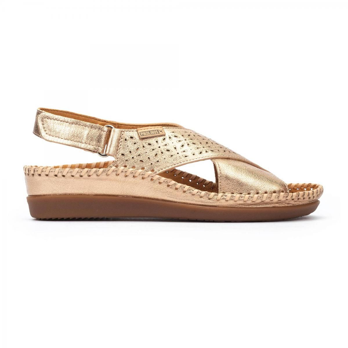 피콜리노스 골드 컴포트 웨지 스트랩샌들 CADAQUES W8K-0848CL CHAMPAGNE - 메인 이미지