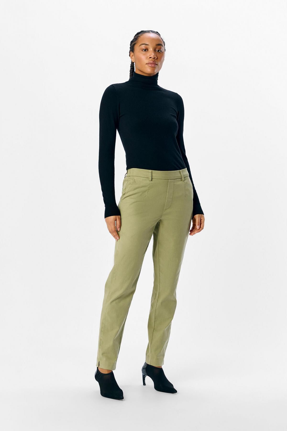 오브젝트 테크니컬 하이웨이스트 슬림핏 치노 팬츠 6398230 VERDE - 상세 이미지 2