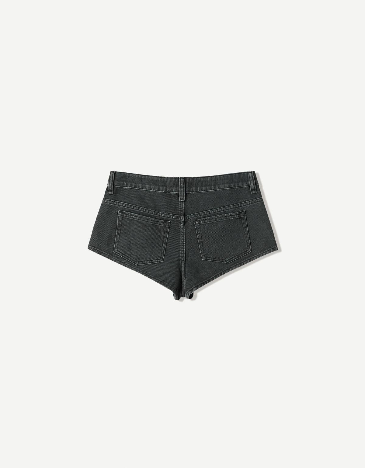 버쉬카 글리터링 라인스톤 숏 데님 팬츠 8342/054 BLACK - 상세 이미지 5