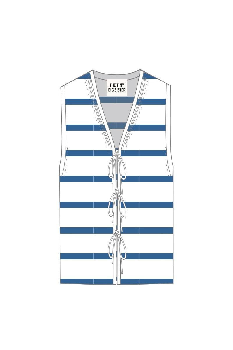 타이니코튼 마린 스트라이프 레이스업 니트 베스트 SS25-764R75 ONE COLOR - 상세 이미지 2