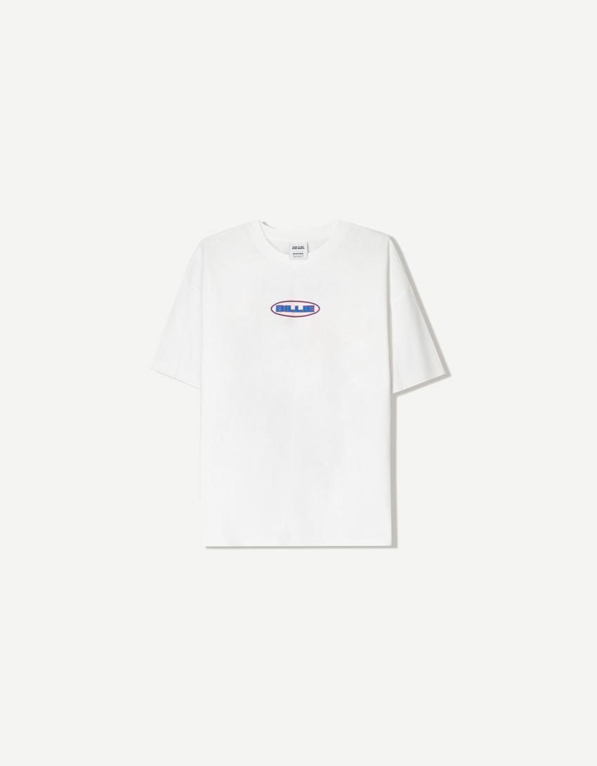 버쉬카 빌리 아일리시 프린트 루즈핏 반팔 티셔츠 2430/160 OFF WHITE - 상품 이미지