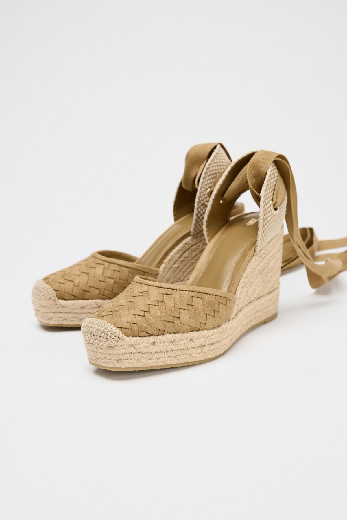 자라 에스파드류 브레이디드 바디 웨지 샌들 2300/610 SAND BROWN - 상세 이미지 2