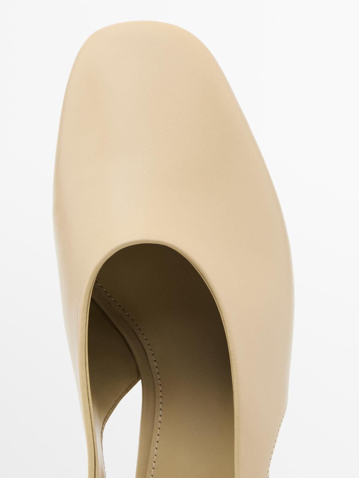 마시모두띠 베이지 슬링백 로우힐 펌프스 1401/650 BEIGE - 상세 이미지 5