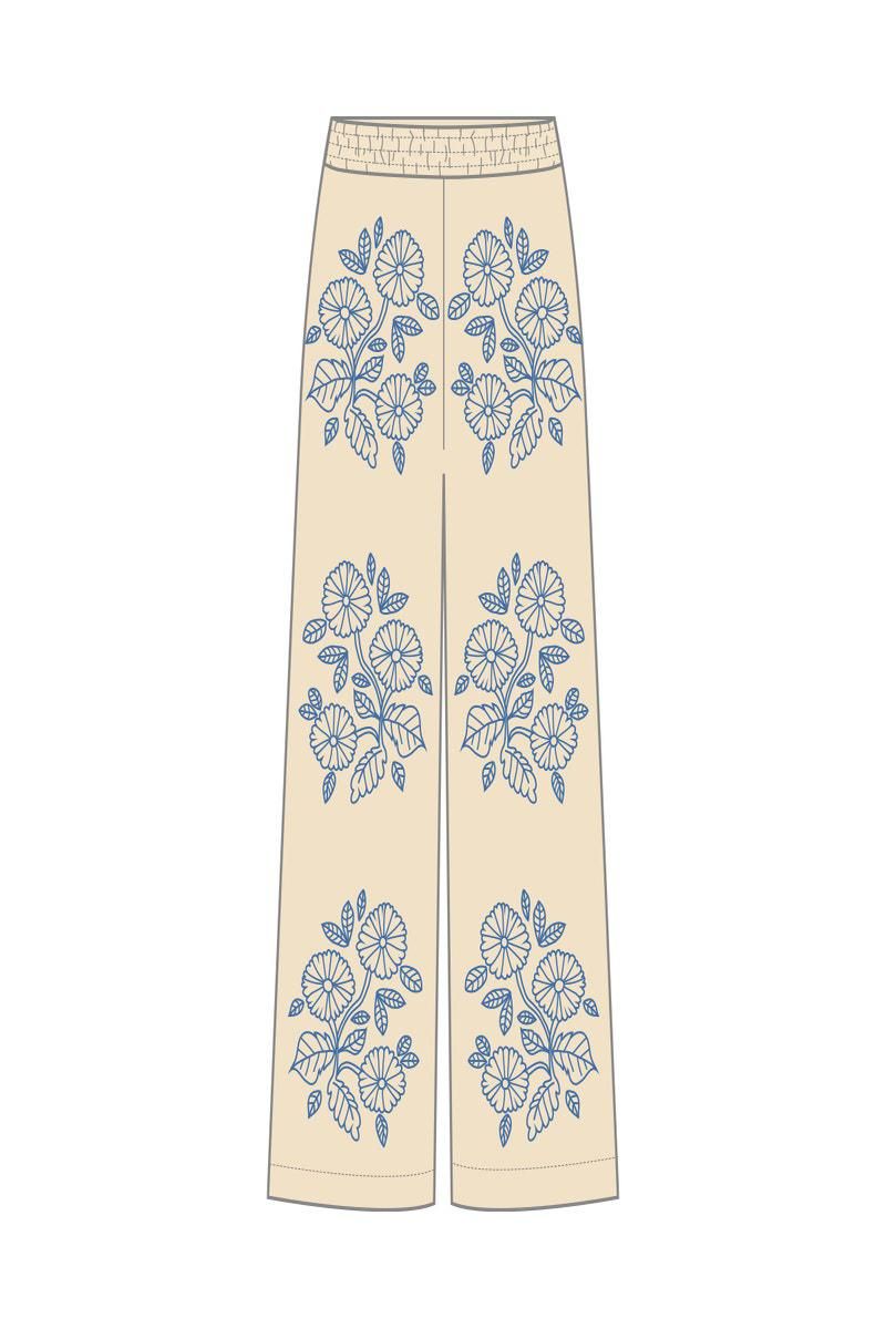 타이니코튼 플라워 자수 와이드 팬츠 SS25-664103 ONE COLOR - 상세 이미지 2