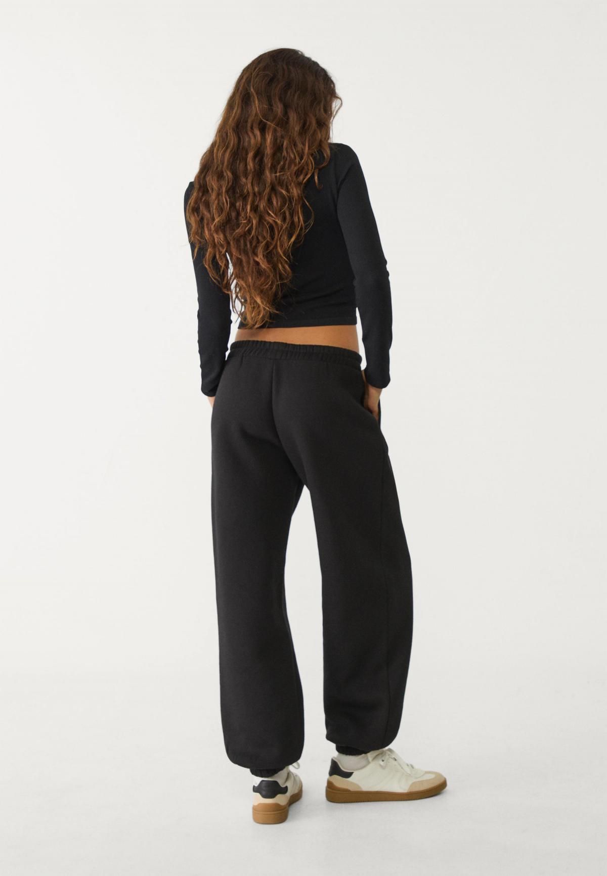 스트라디바리우스 플러시 밴딩 보이프렌드 조거 팬츠 8748/597 BLACK - 상세 이미지 5