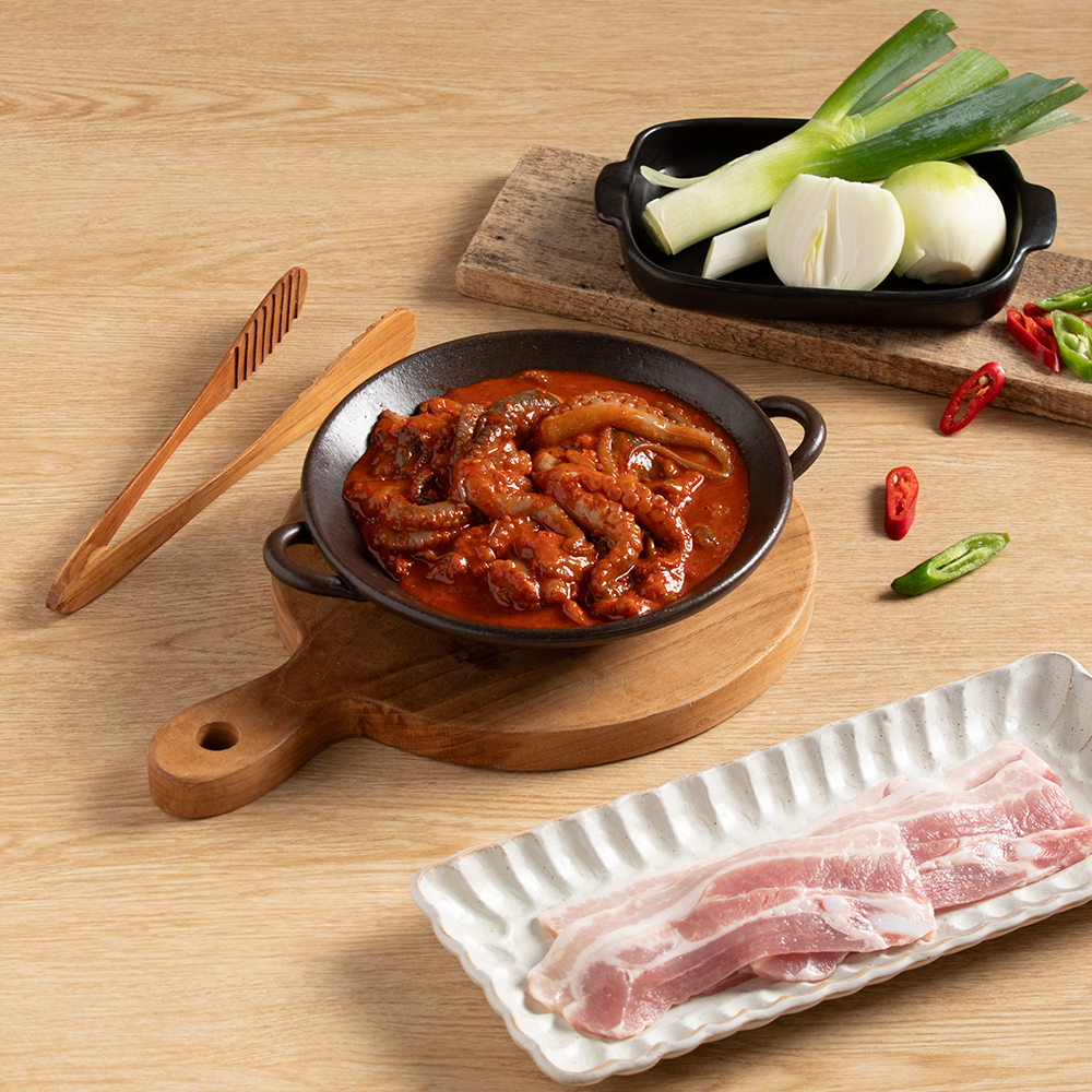 송쭈집 쭈꾸미 볶음+한돈 1등급 삼겹살 200억 매출 냉동 밀키트 / 캠핑·집밥·안주 필수템 - 상세 이미지 2