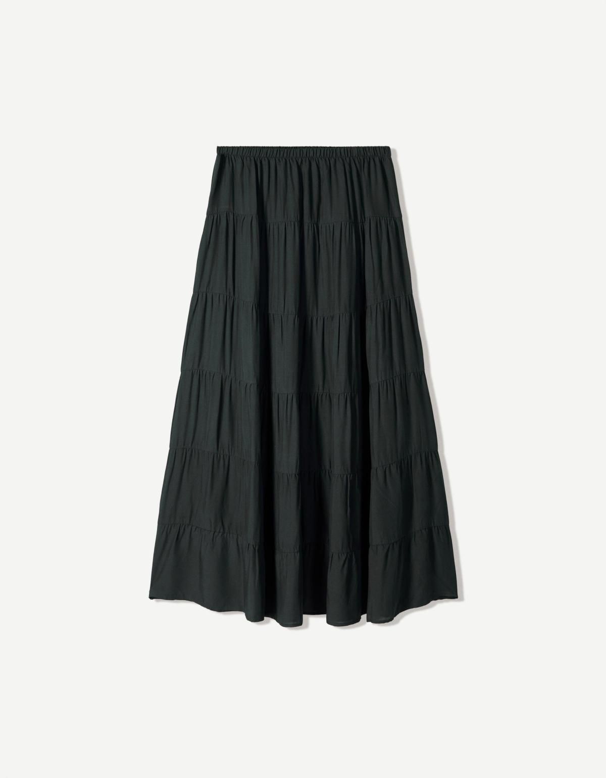 버쉬카 러스틱 플리츠 미디 스커트 6073/207 BLACK - 상세 이미지 5