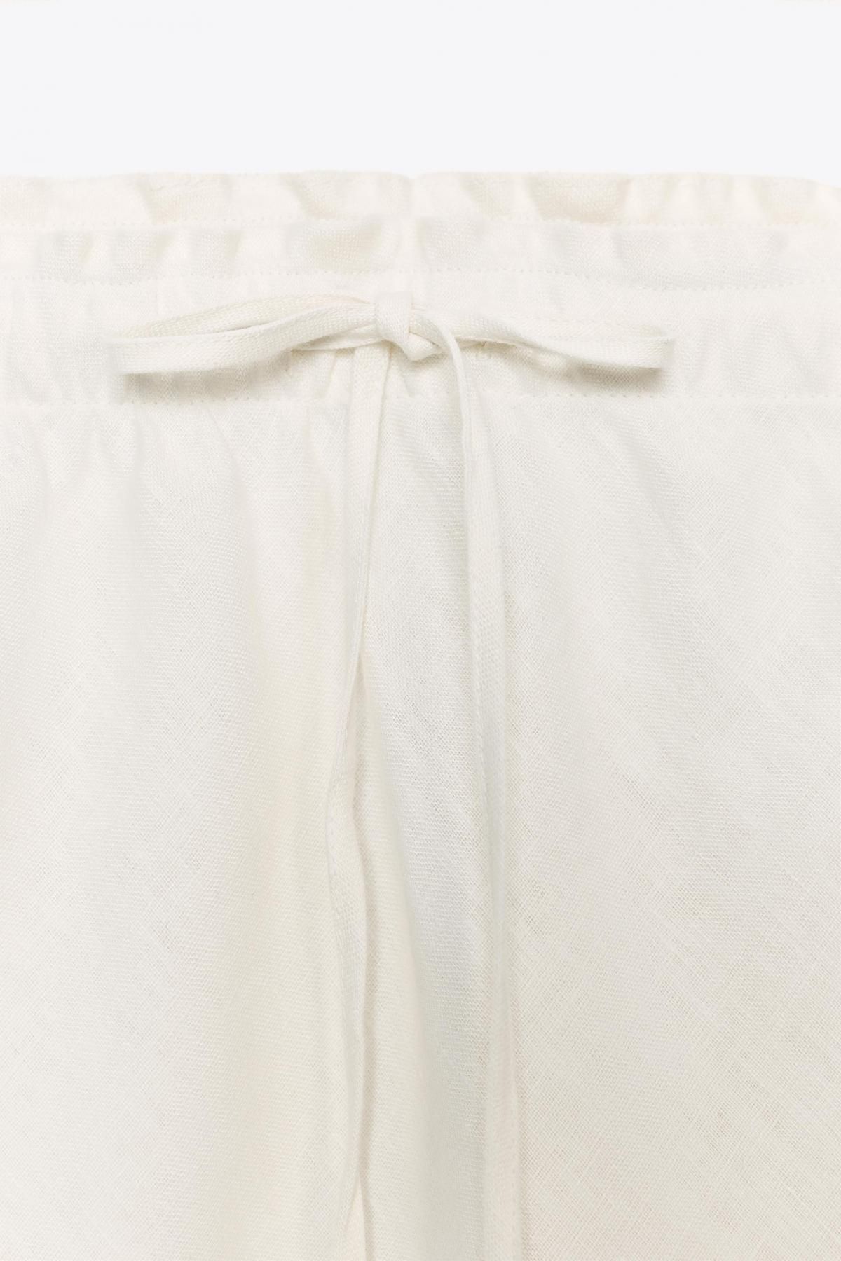 자라 내추럴 린넨 미디 스커트 4786/111 ECRU - 상세 이미지 4