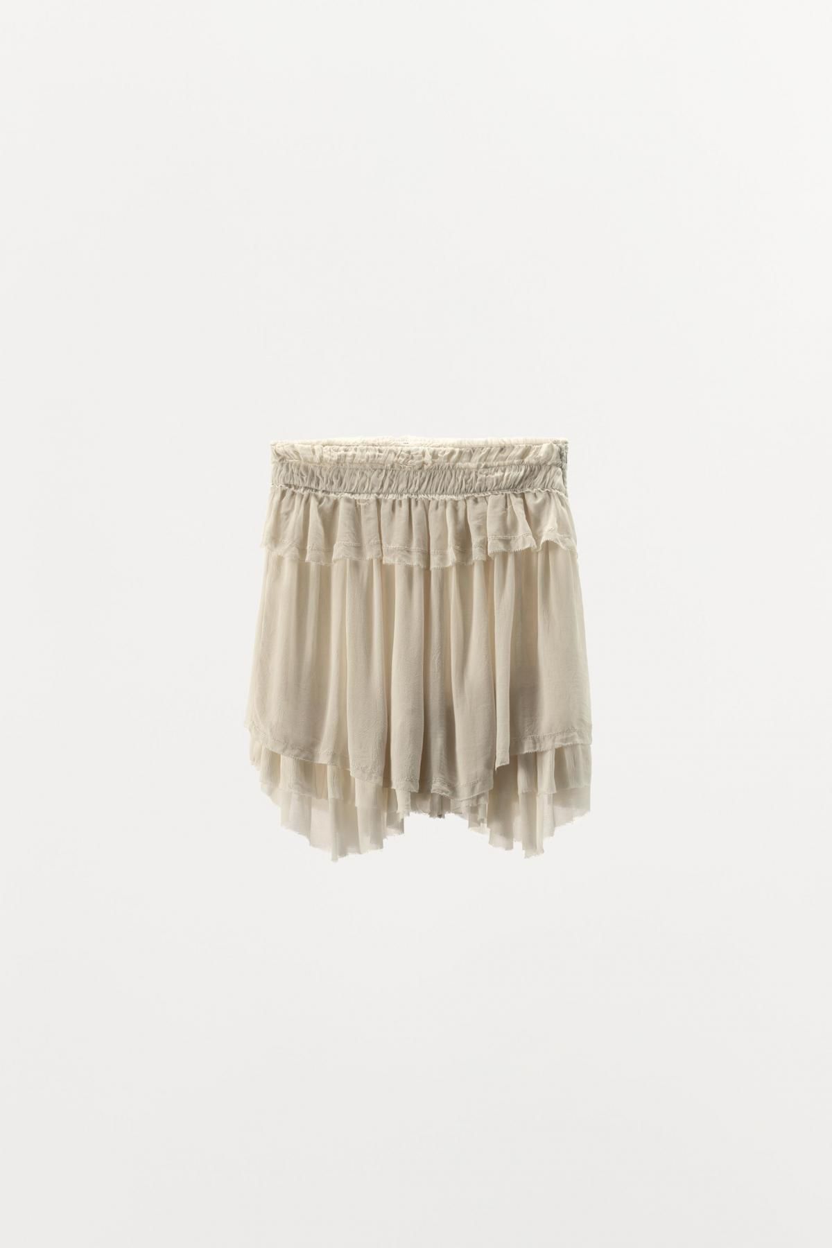 자라 조젯 러플 미니 스커트 5107/904 OYSTER-WHITE - 메인 이미지