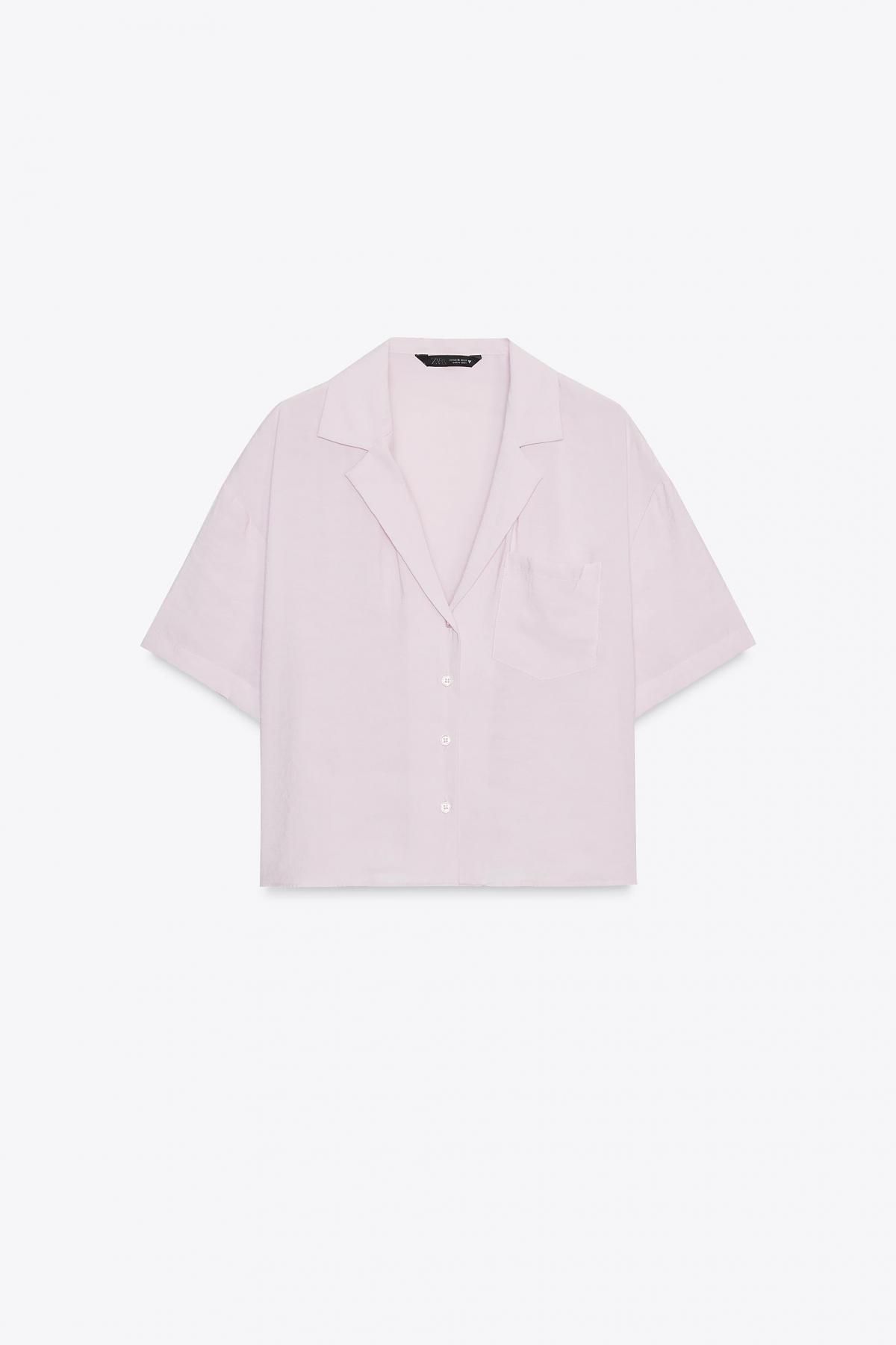 자라 포켓 미니멀 라이트 반팔 셔츠 4661/104 PALE PINK - 메인 이미지