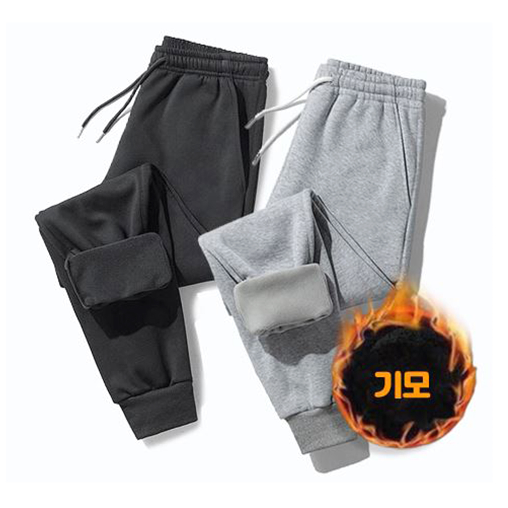 남성 스판 긴바지 겨울 기모 트레이닝 외출 팬츠 - 상품 이미지