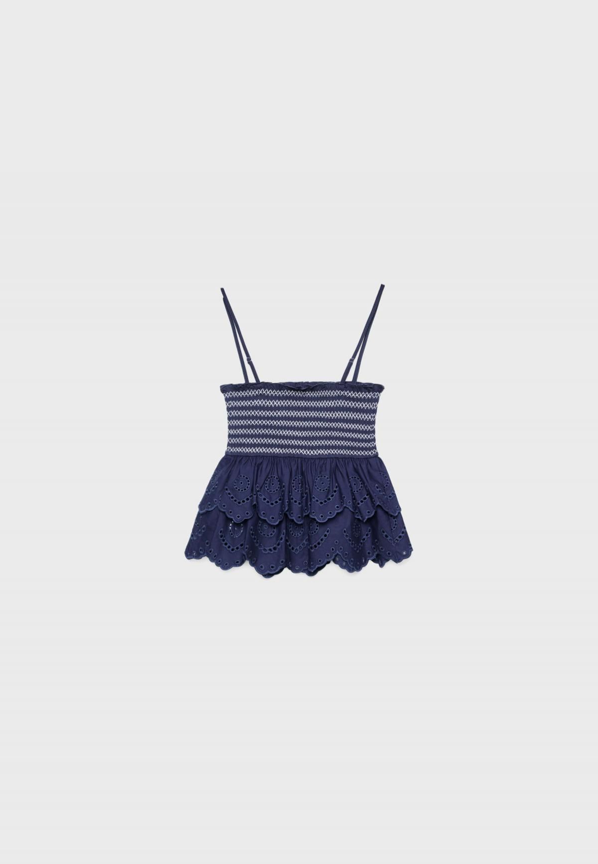 스트라디바리우스 러플 자수 민소매 탑 2680/625 DARK BLUE - 상세 이미지 3