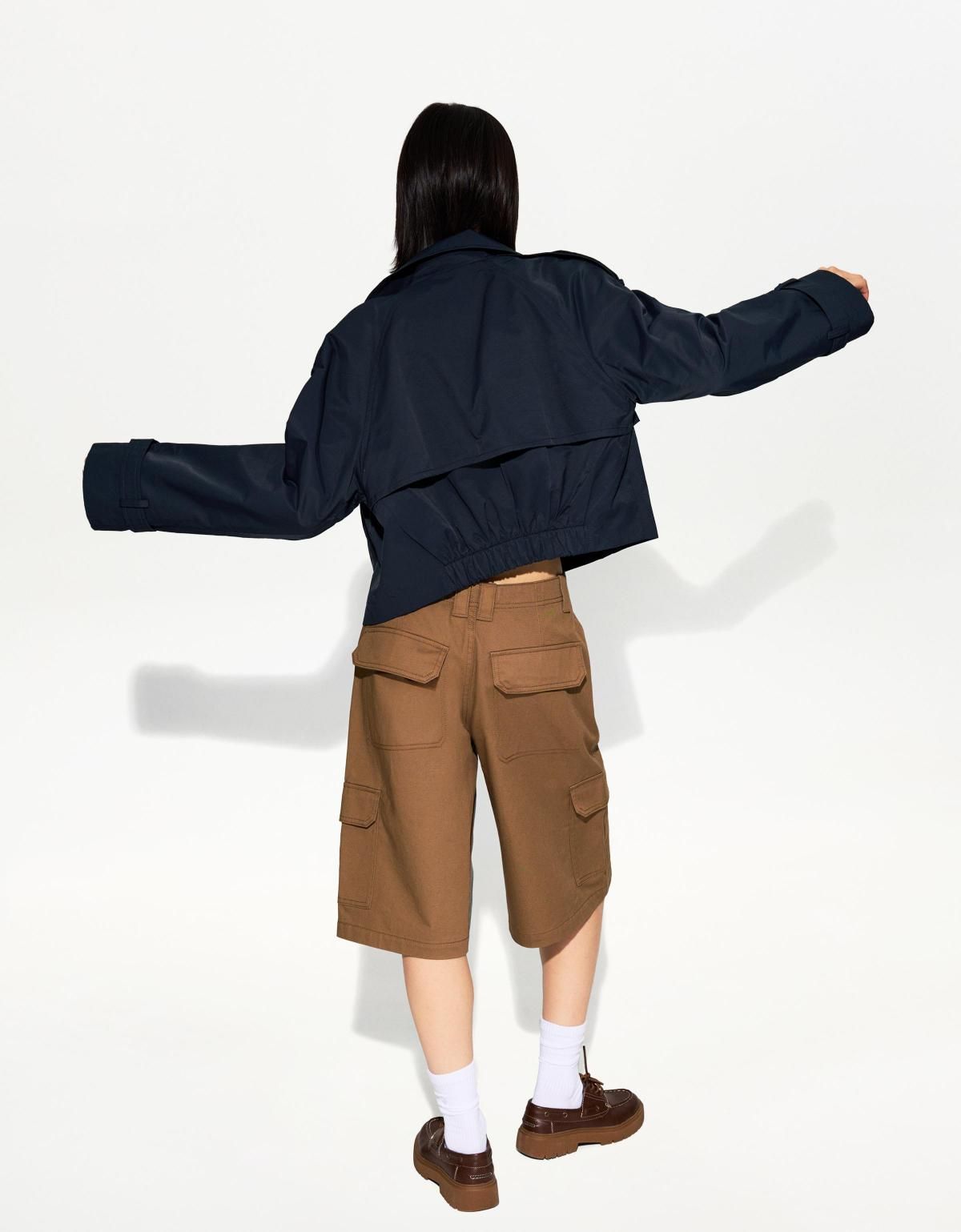 버쉬카 숏 트렌치 재킷 1421/085 NAVY - 상세 이미지 3