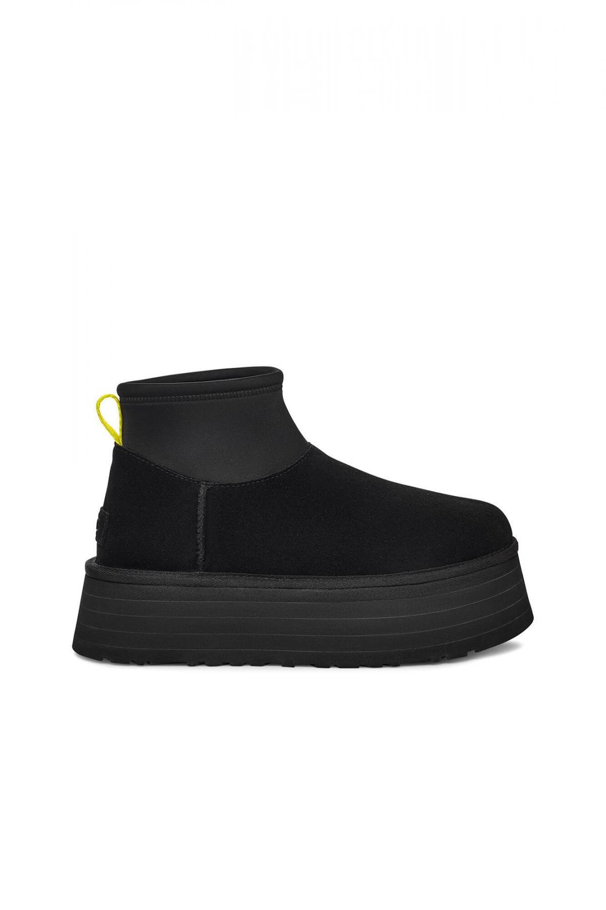 어그 플랫폼 앵클부츠 네오프렌 스웨이드 퍼 내피 UGG 클래식 미니 디퍼 3898411 NEGRO - 상품 이미지