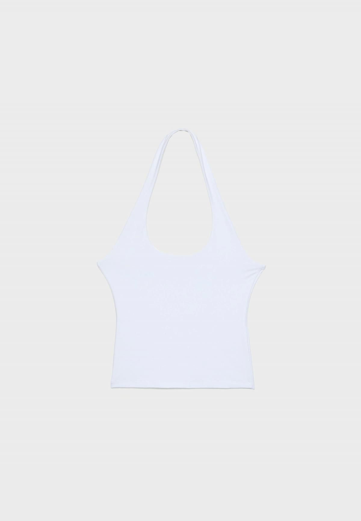 스트라디바리우스 슬림핏 레이서넥 홀터 민소매 티셔츠 7070/116 WHITE - 상품 이미지