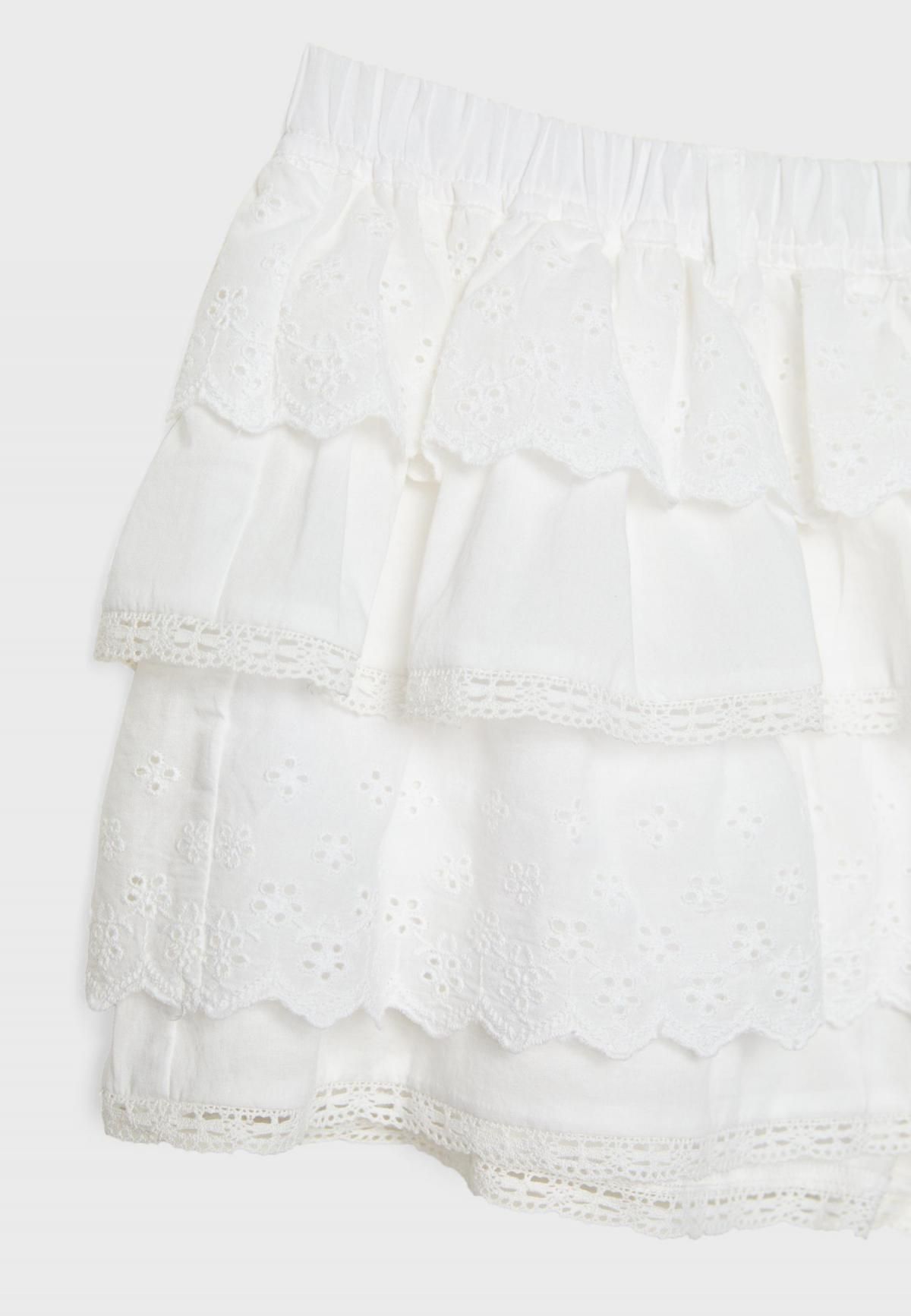 스트라디바리우스 러플 자수 레이스 화이트 쇼츠 8424/260 WHITE - 상세 이미지 3