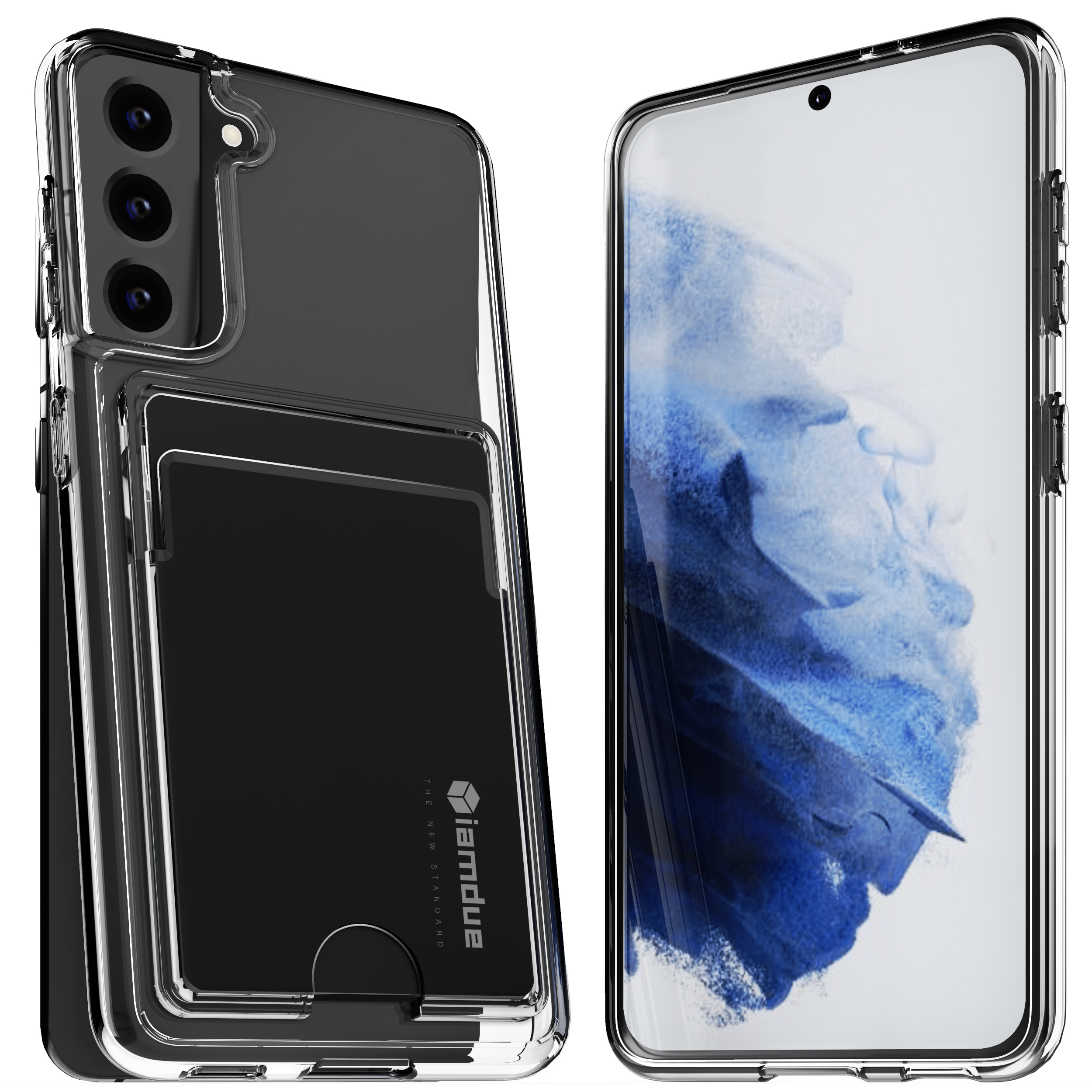 변색방지 카드 케이스 2장 수납 슬림 생폰 투명, 갤럭시S21 플러스 - 상품 이미지