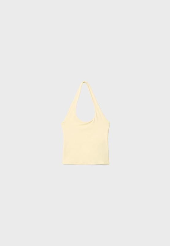스트라디바리우스 트렌디 레이서넥 민소매 탑 7070/116 PASTEL YELLOW - 상품 이미지