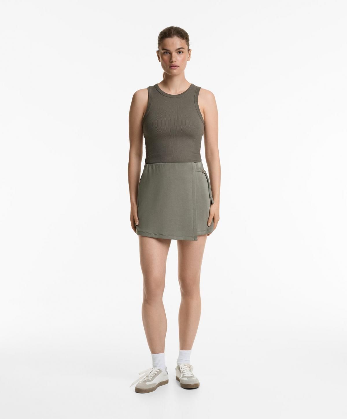 오이쇼 모달소프트 터치 웨이스트 버클 스커트팬츠 3553/791 MIDKHAKI - 상세 이미지 3