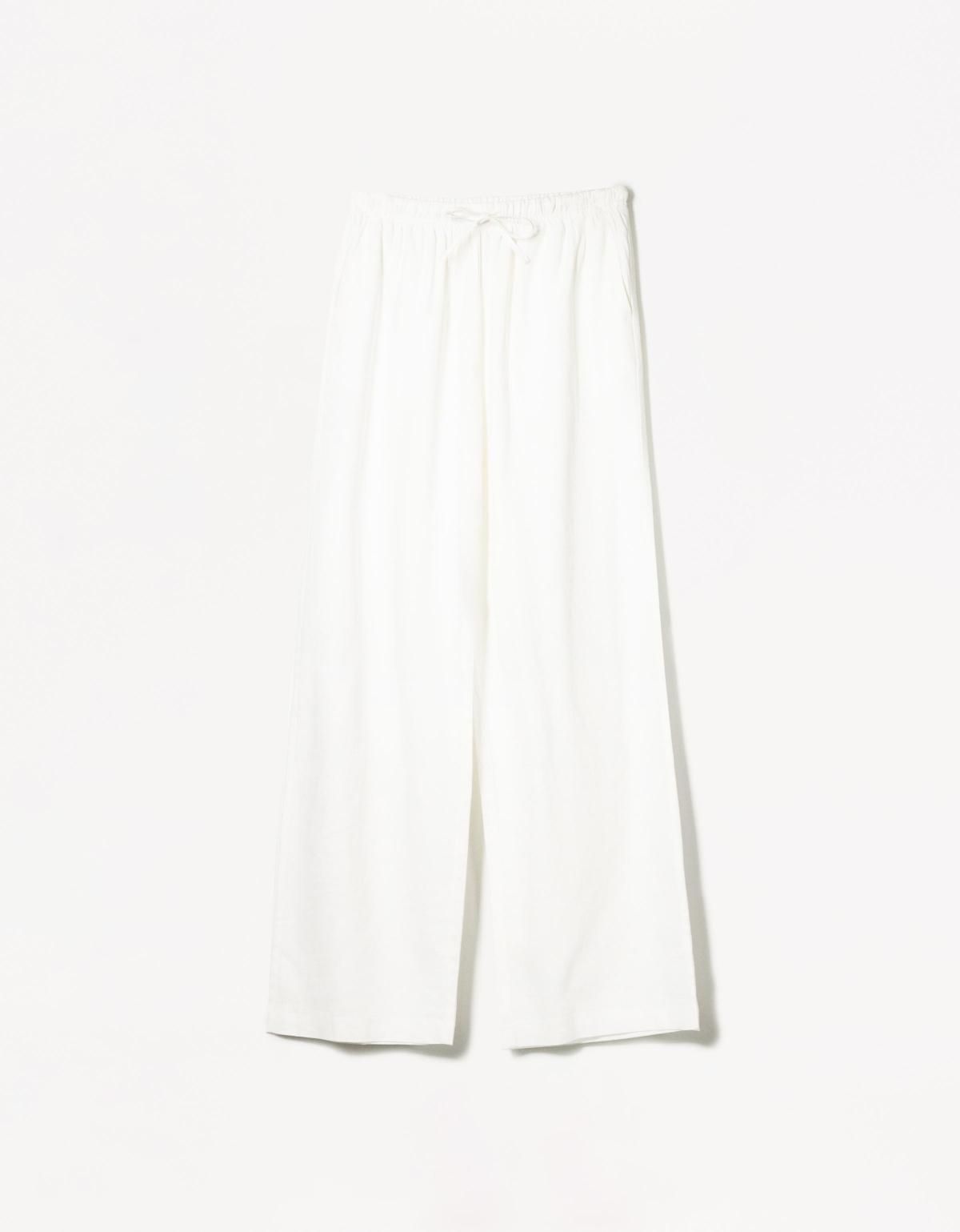 버쉬카 린넨블렌드 와이드 웨이스트밴딩 팬츠 0093/741 OFF WHITE - 메인 이미지