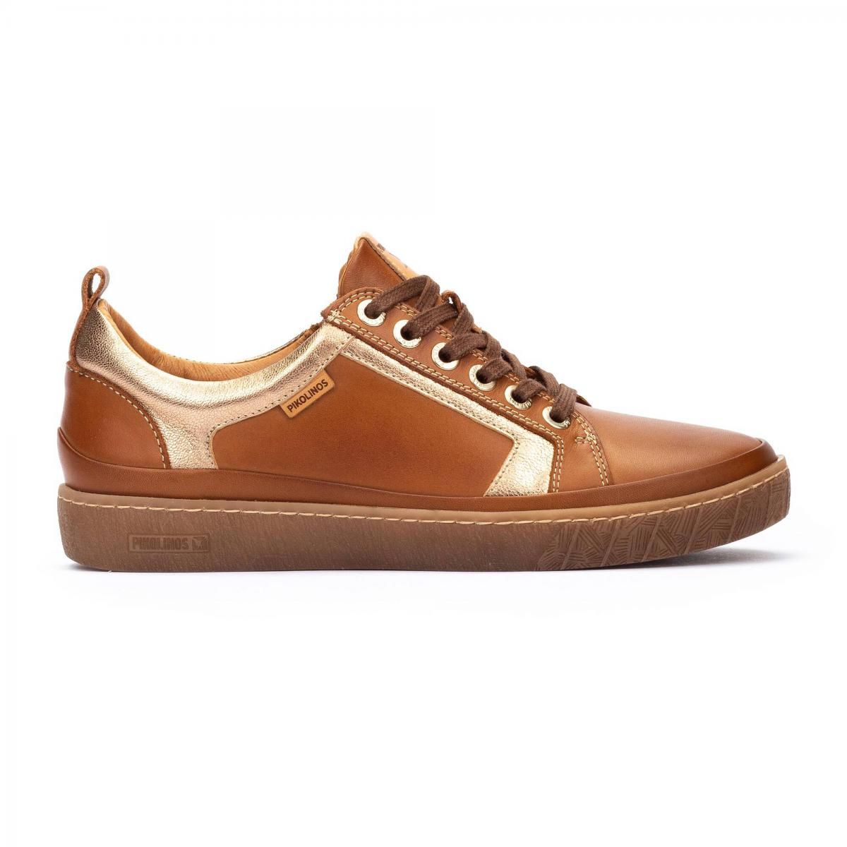 피콜리노스 프리미엄 레더 로우탑 스니커즈 LANZAROTE W7B-6671C1 BRANDY - 메인 이미지