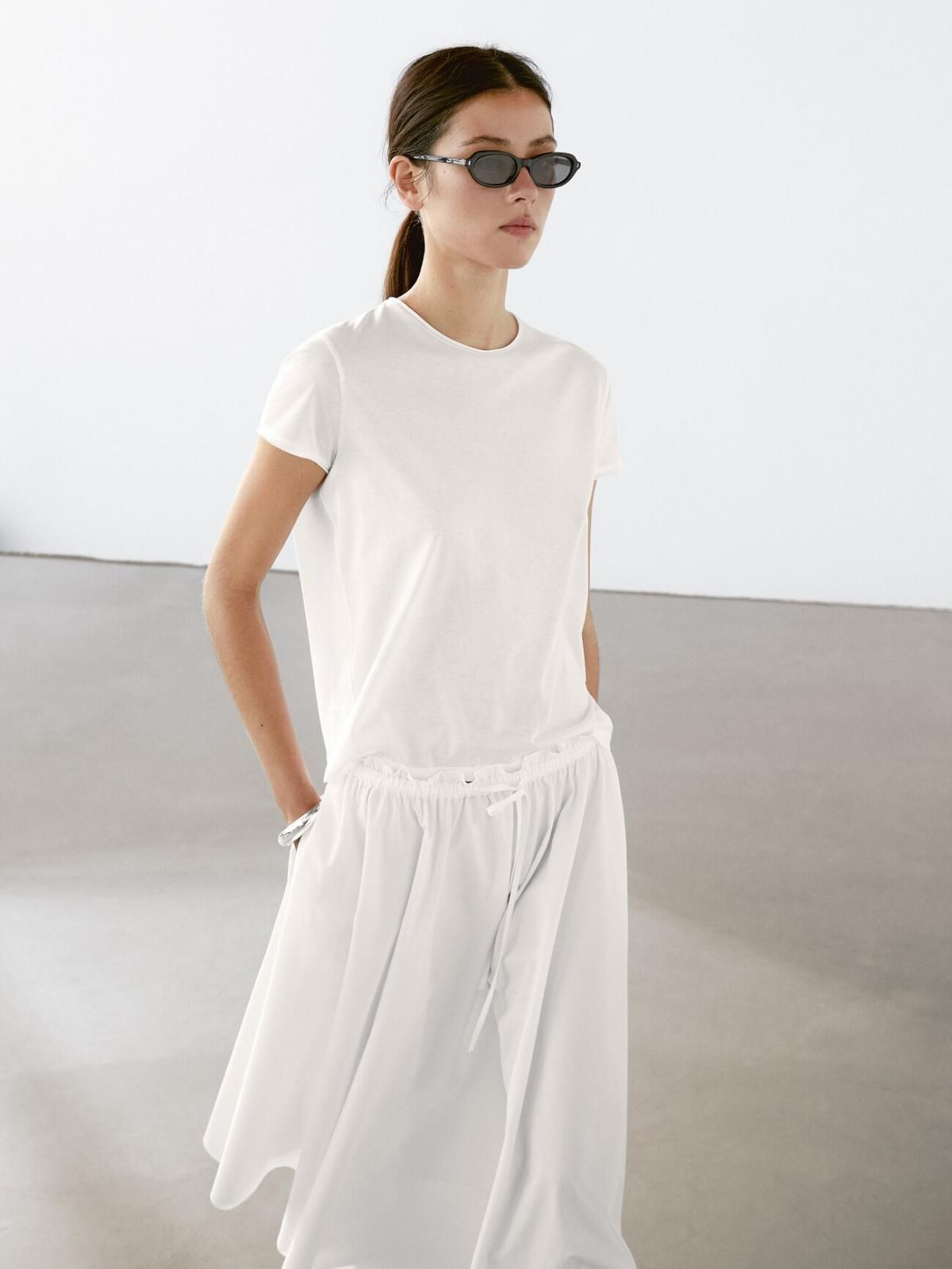 마시모두띠 베이직 100 코튼 반팔 티셔츠 6801/757 WHITE - 상세 이미지 4