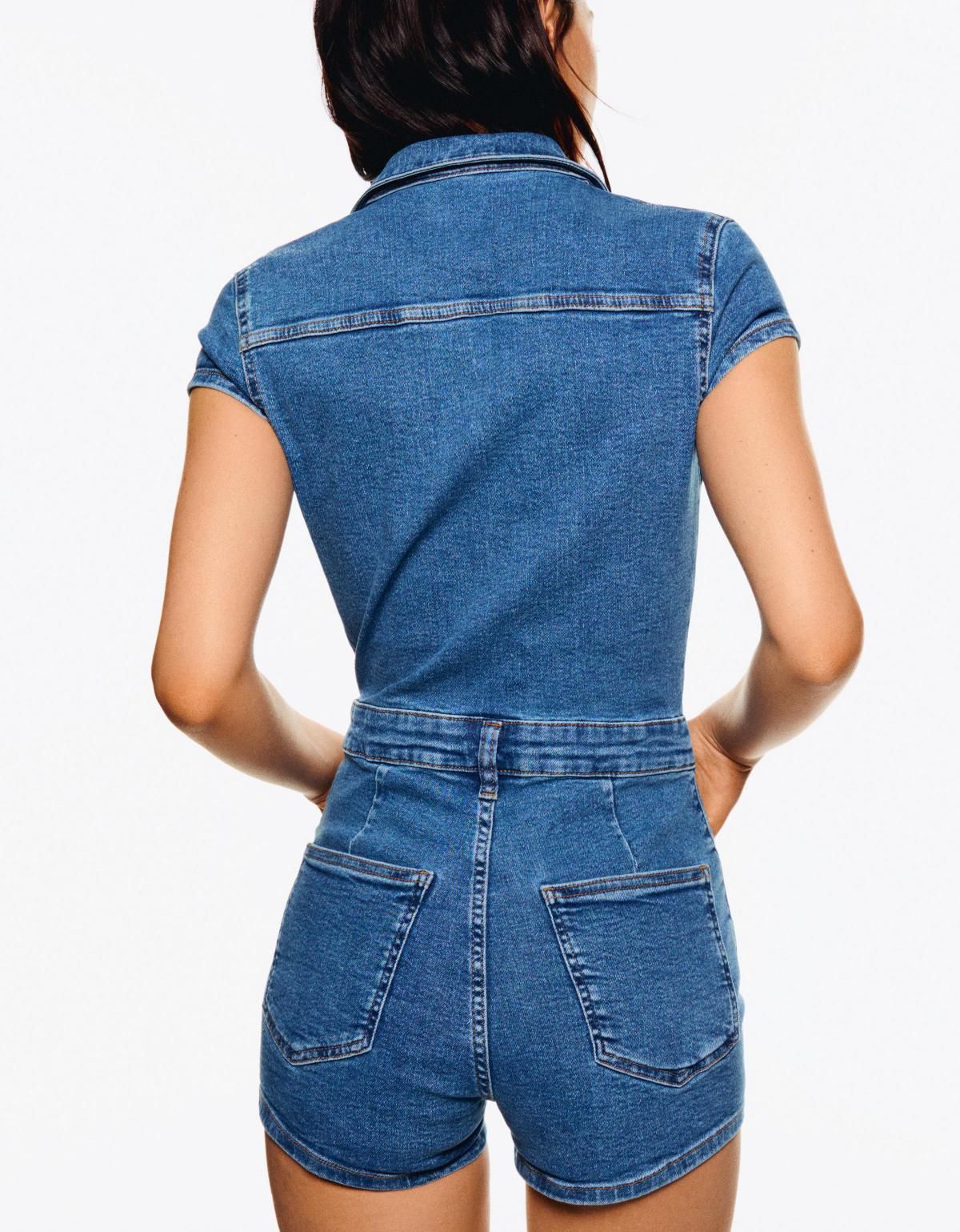 버쉬카 데님 숏 점프수트 3489/180 LIGHT BLUE - 상세 이미지 3