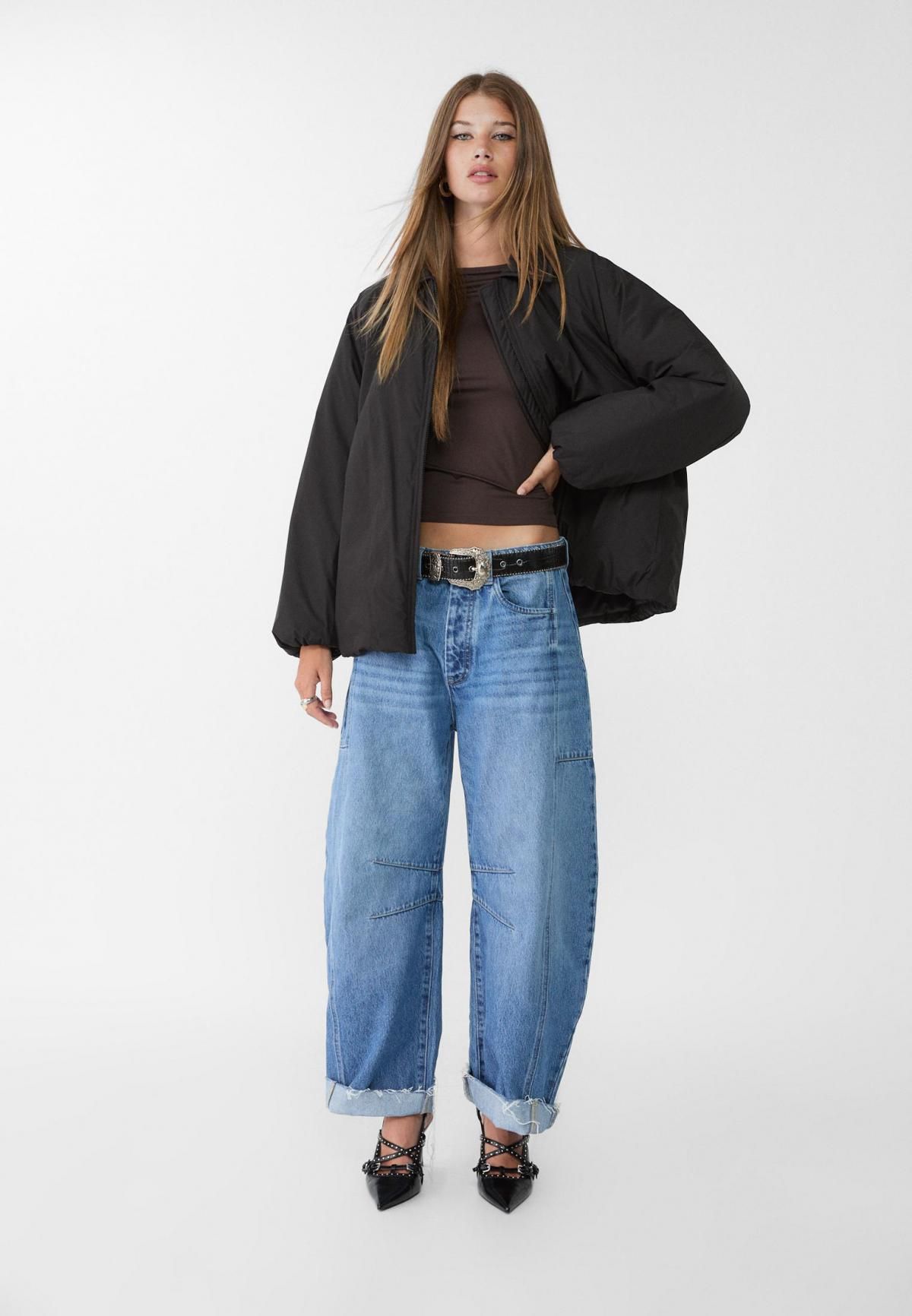 스트라디바리우스 테크니컬 경량 숏 패딩 Regular fit 퍼퍼 재킷 8629/196 BLACK - 상세 이미지 5