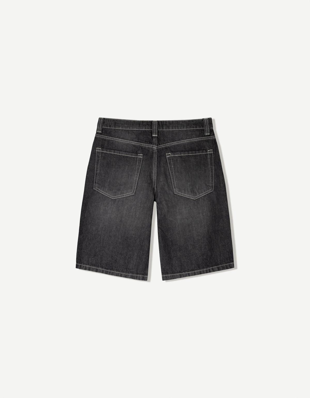 버쉬카 배기 데님 쇼츠 3193/335 BLACK - 상세 이미지 2