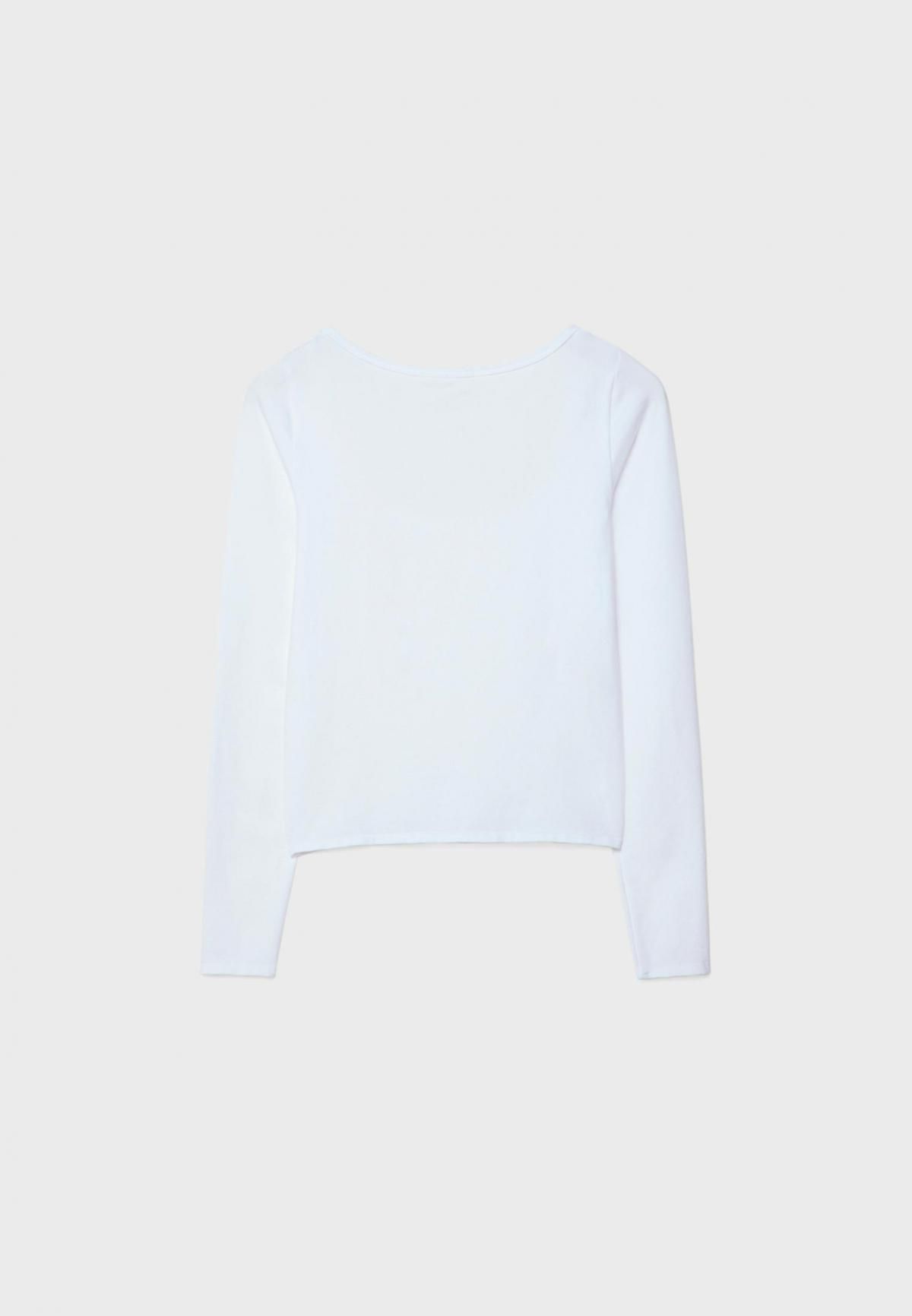 스트라디바리우스 시그니처 심리스 스퀘어넥 긴팔 티셔츠 8005/185 WHITE - 상세 이미지 2