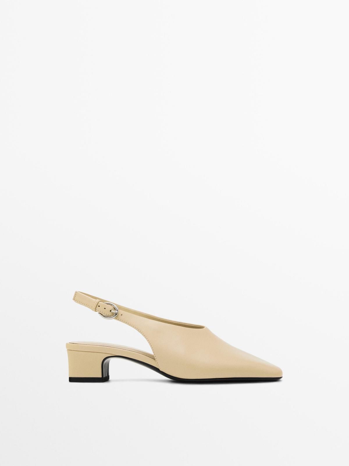 마시모두띠 베이지 슬링백 로우힐 펌프스 1401/650 BEIGE - 상품 이미지