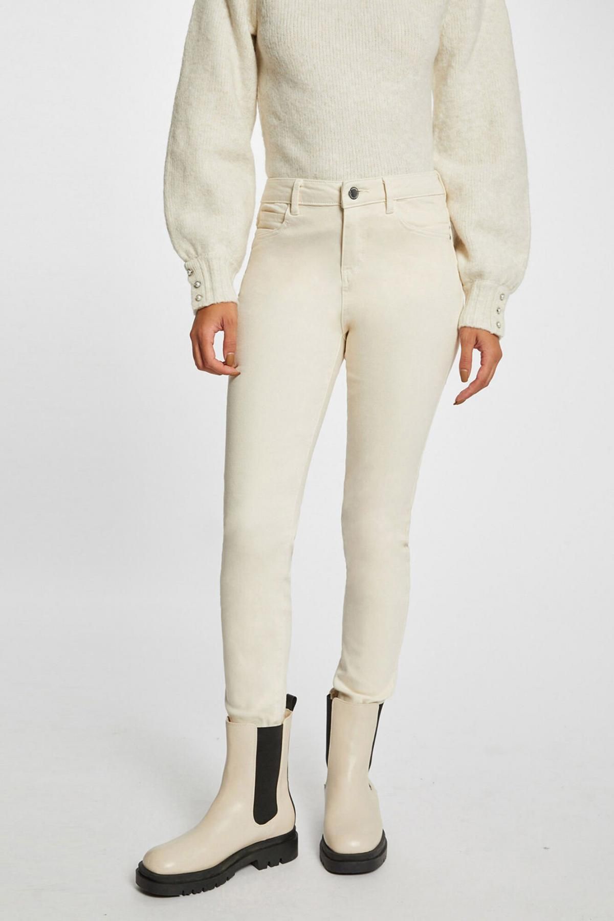 모르간 미니멀 슬림핏 웨이스트 하이라이즈 팬츠 6398257 MARFIL - 상품 이미지