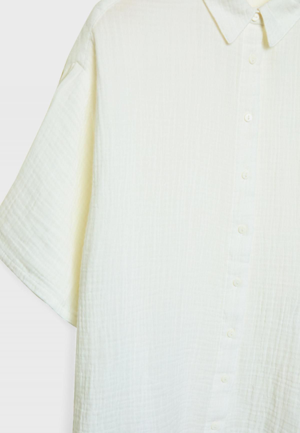 스트라디바리우스 미니멀 코튼 텍스처 반팔 셔츠 7131/582 WHITE 이미지 8