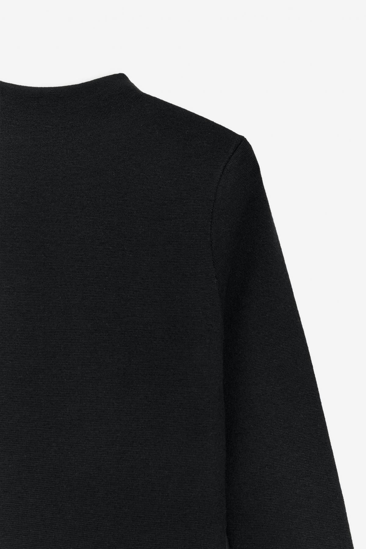 자라 울블렌드 하이넥 언발란스 롱 원피스 2893/085 BLACK - 상세 이미지 5