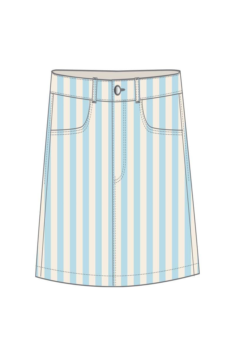 타이니코튼 스트라이프 미니 스커트 FALDA ANI SS25-824R32 ONE COLOR - 상세 이미지 2
