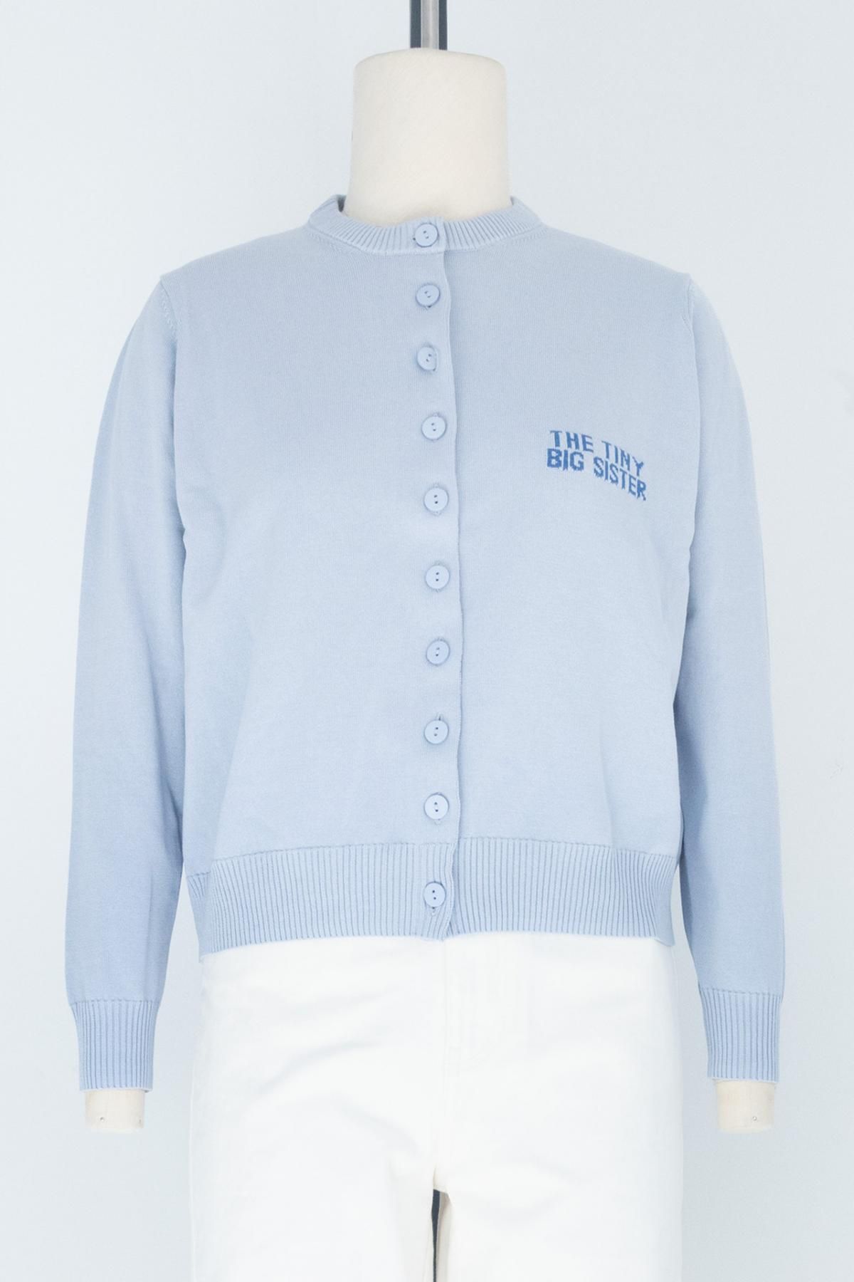 타이니코튼 라운드넥 버튼업 베이직 카디건 SS25-773L19 AZUL PASTEL - 상세 이미지 3