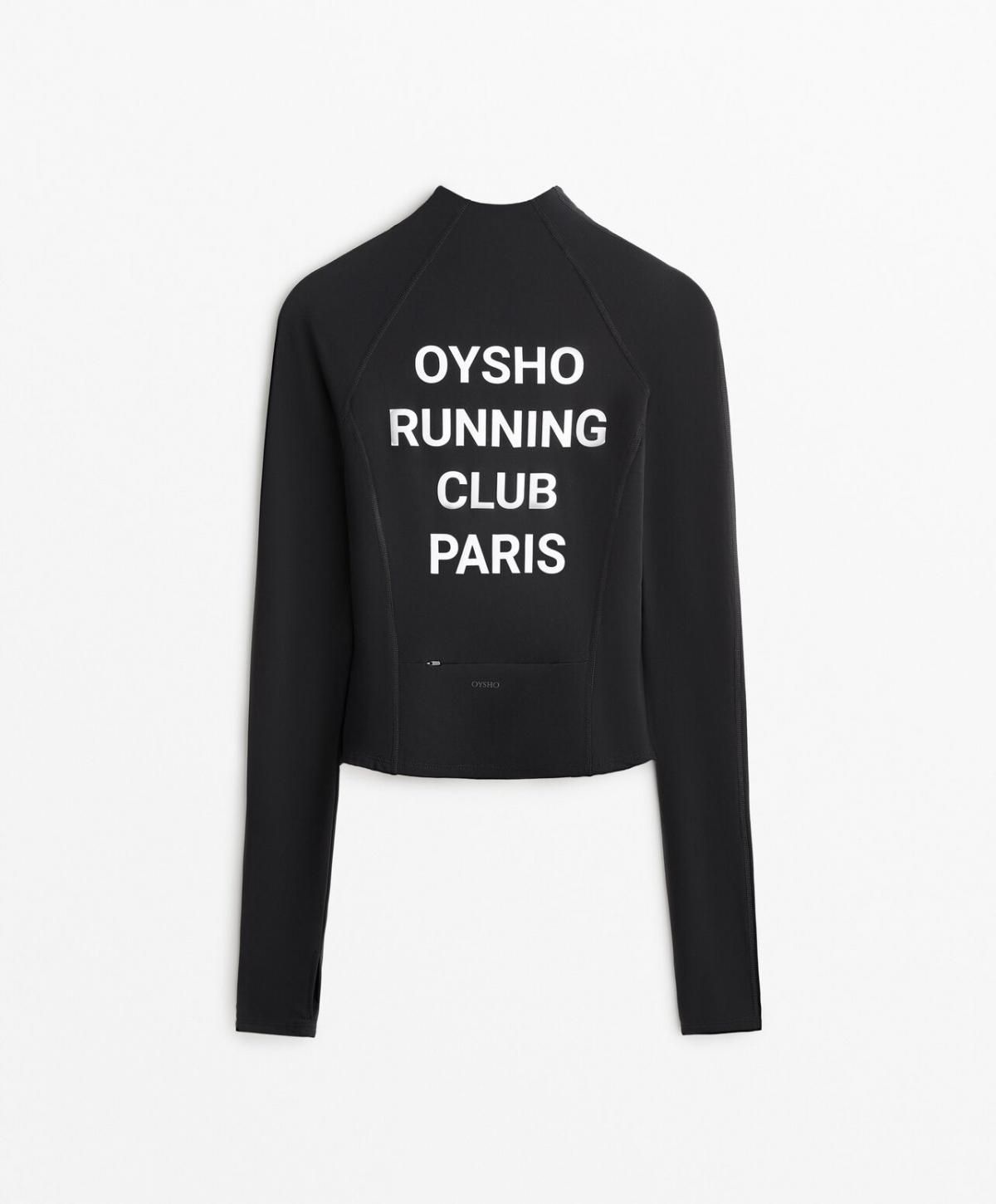 오이쇼 테크니컬 러닝 경량 집업 재킷 OYSHO 러닝클럽 파리 8178/953 BLACK - 상품 이미지