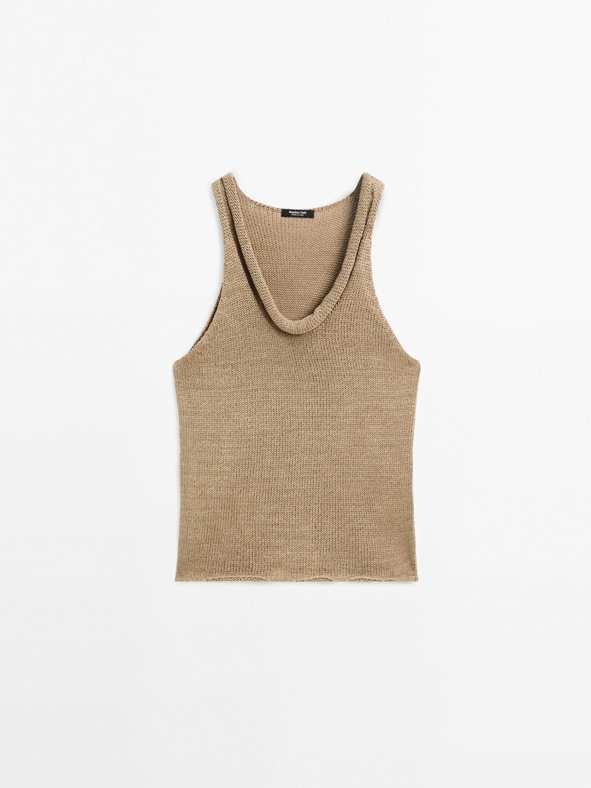 마시모두띠 크롭 니트 하이넥 탑 네크 디테일 5617/735 GREENISH - 상품 이미지