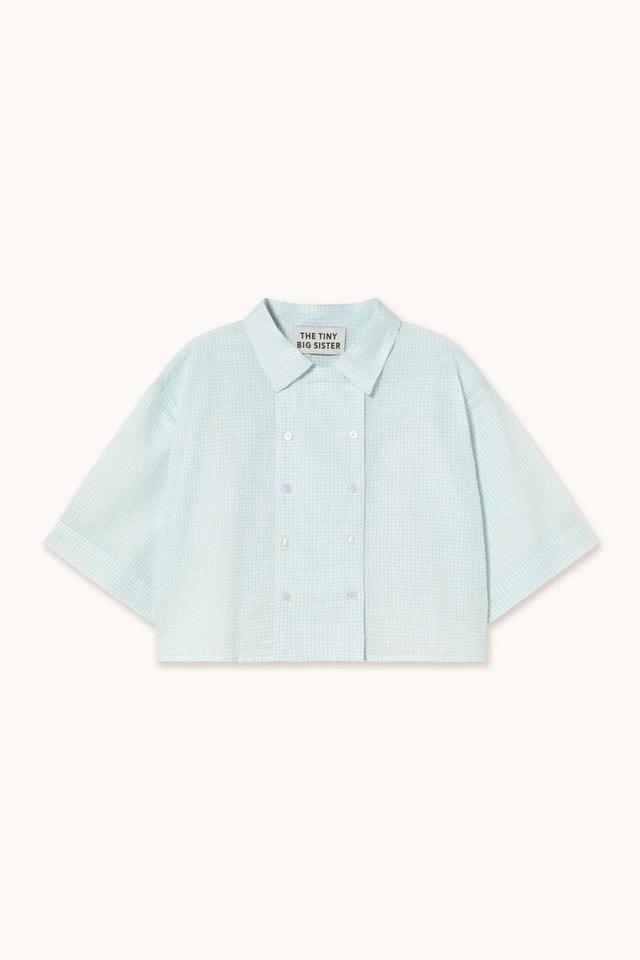타이니코튼 그리드 크롭 반팔 셔츠 SS25-669104 ONE COLOR - 상품 이미지