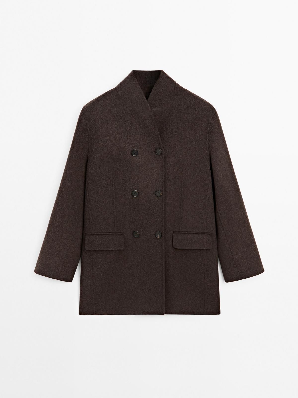마시모두띠 클래식 울블렌드 더블브레스트 턱시도카라 코트 6412/963 CHOCOLATE - 상품 이미지