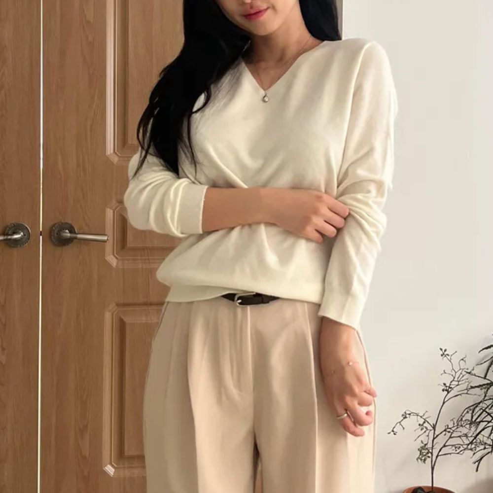 고급 홀가먼트니트 캐시미어브이넥니트 홀가먼트 - 상세 이미지 4