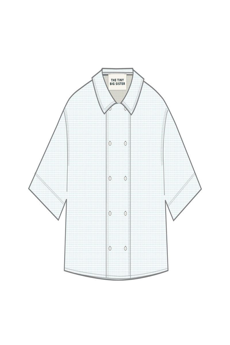 타이니코튼 그리드 크롭 반팔 셔츠 SS25-669104 ONE COLOR - 상세 이미지 2