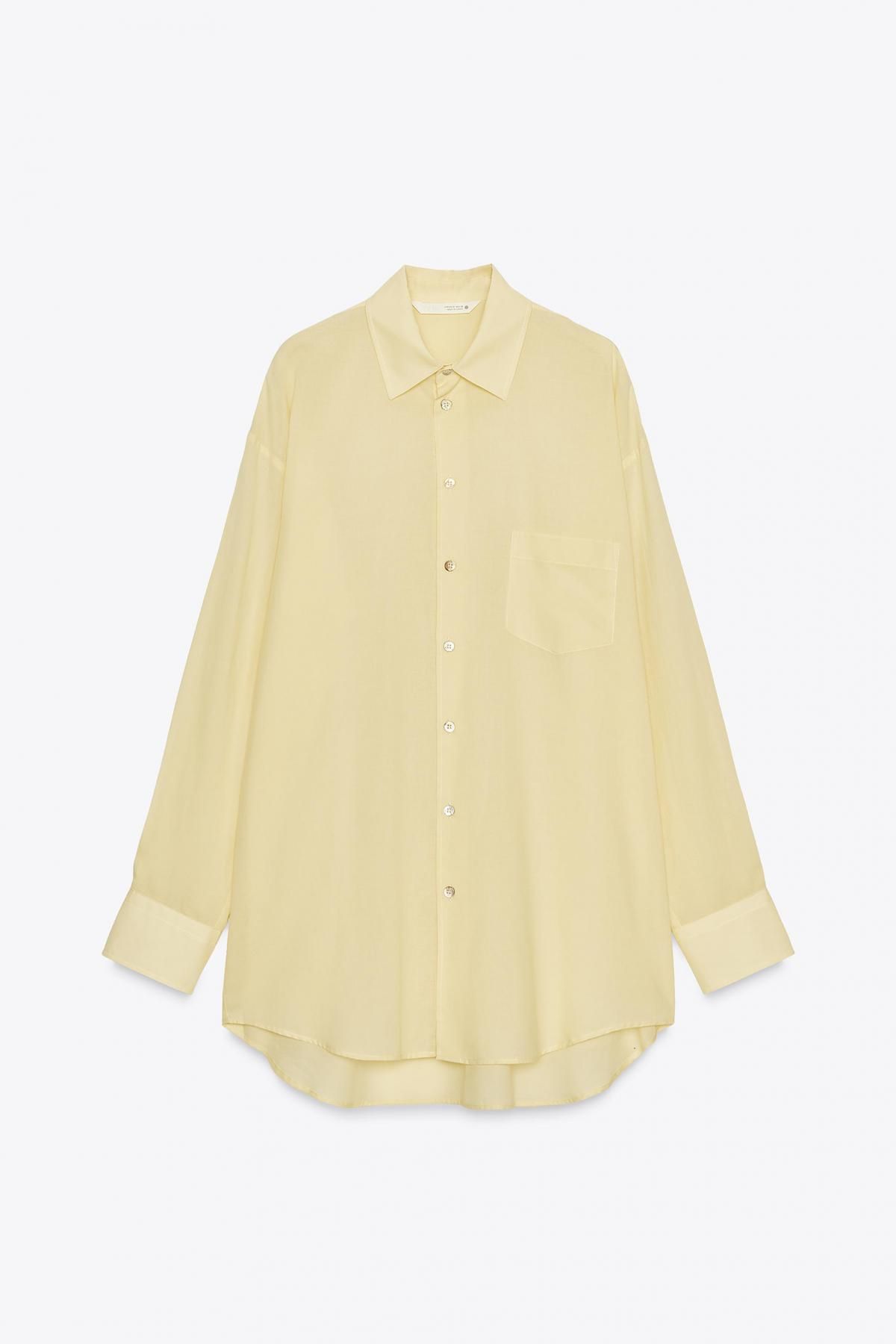 자라 오버사이즈 코튼 롱 슬리브 셔츠 4786/103 YELLOW - 메인 이미지