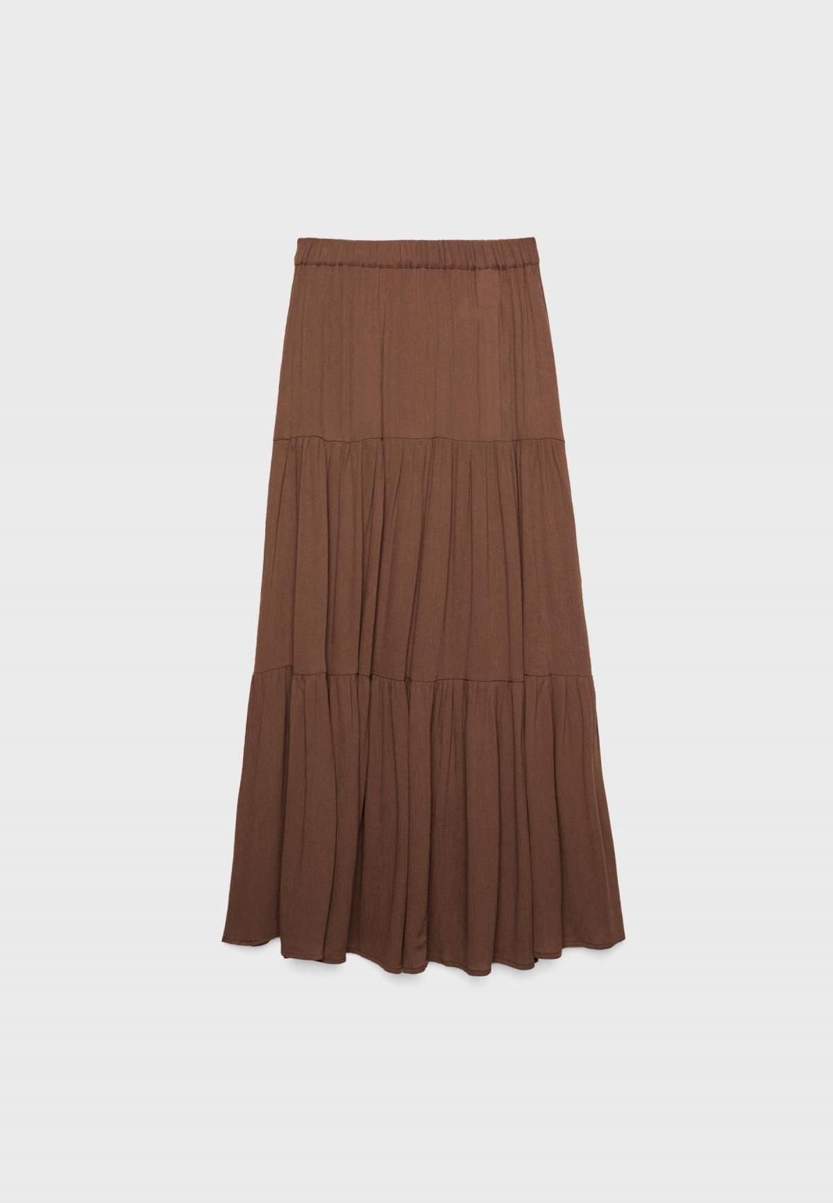 스트라디바리우스 플루이드 페미닌 밴딩 롱 스커트 1270/458 BROWN - 상세 이미지 5
